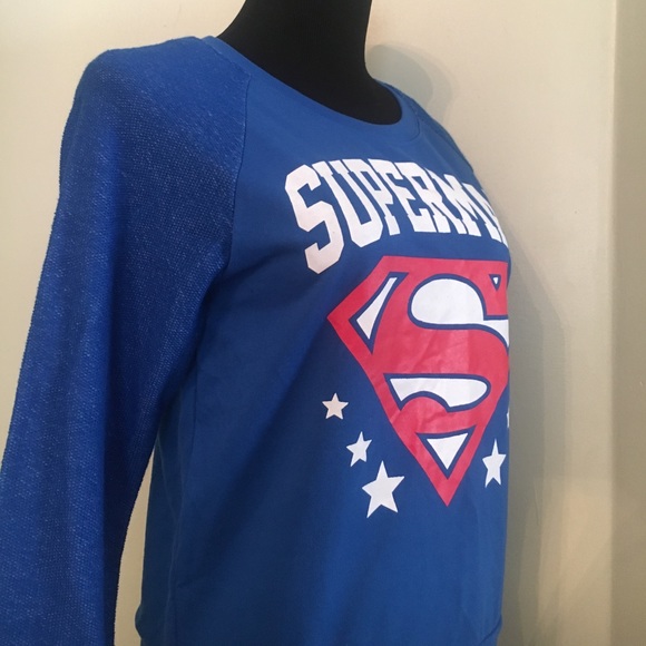 Superman Burnout Raglan Juniors light Sweatshirt S - Picture 7 of 8