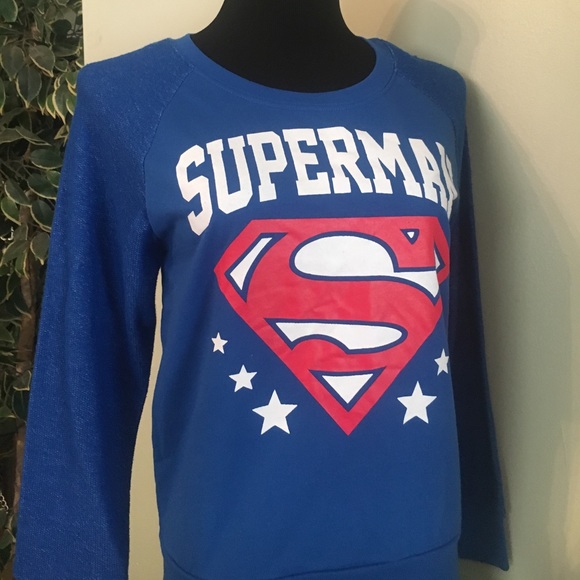 Superman Burnout Raglan Juniors light Sweatshirt S - Picture 8 of 8