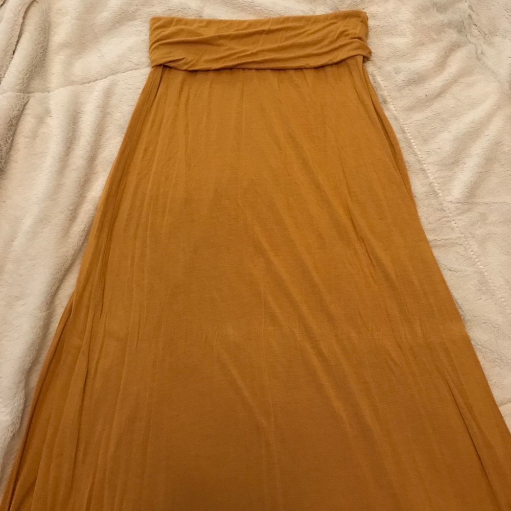 Mustard yellow maxi skirt