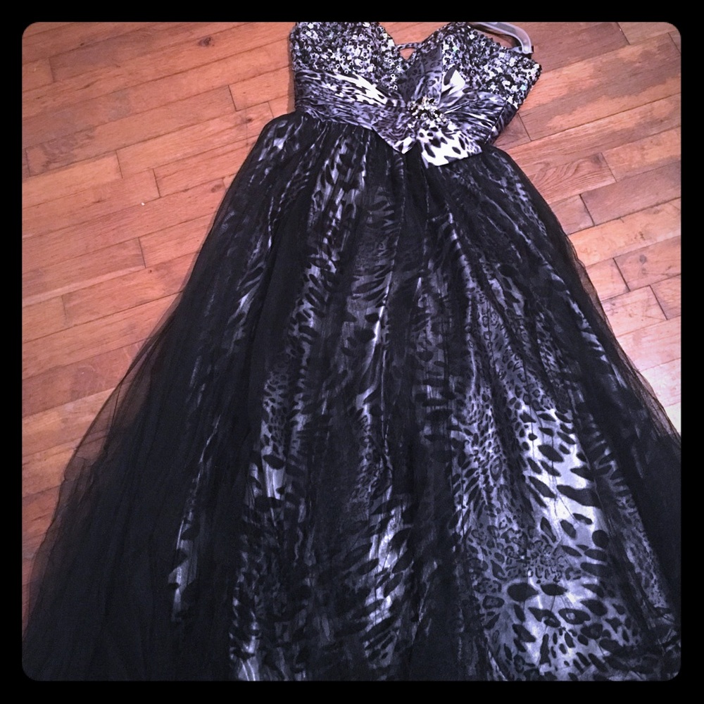 Black & Silver Prom Dress