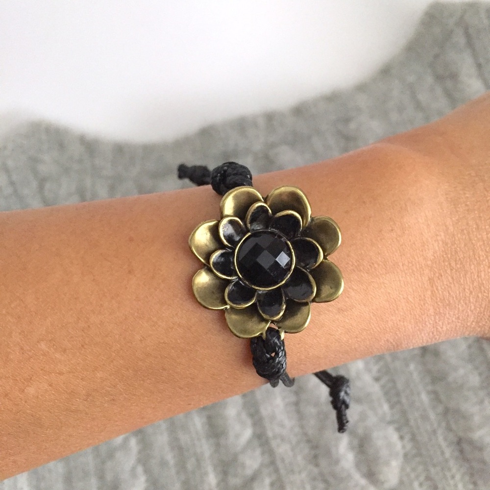 🔹Handmade🔹 adjustable leather & bronze bracelet