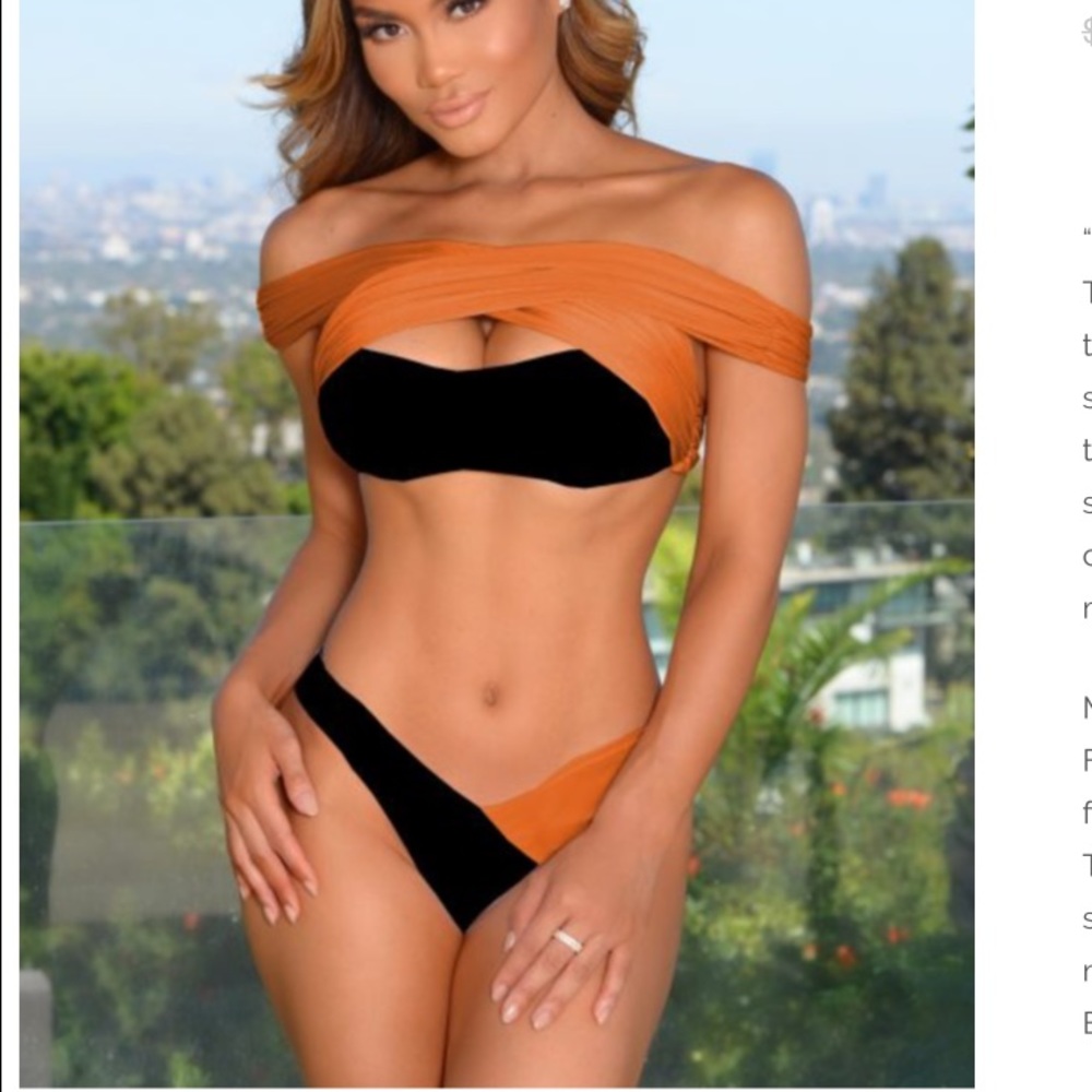 Copper and Black Bikini