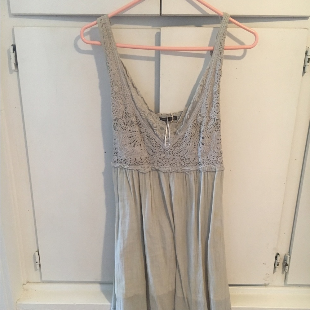 Grey lacy sheer dress