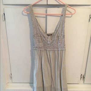 Grey lacy sheer dress