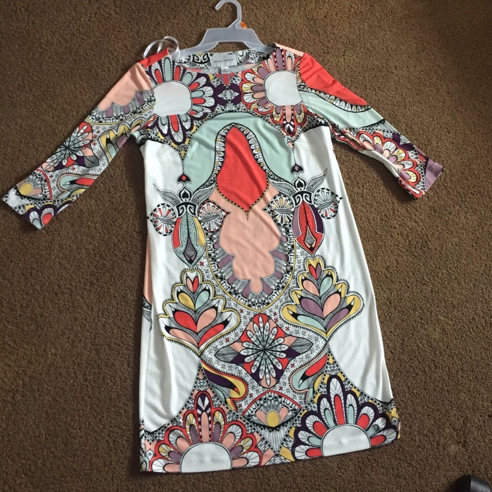 3/4 Slv Donna Morgan printed matte jersey dress