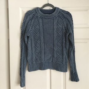 L.L. Bean Signature Cotton Fisherman Sweater Navy