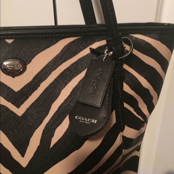 Coach Peyton Zebra Tote - Picture 3 of 5