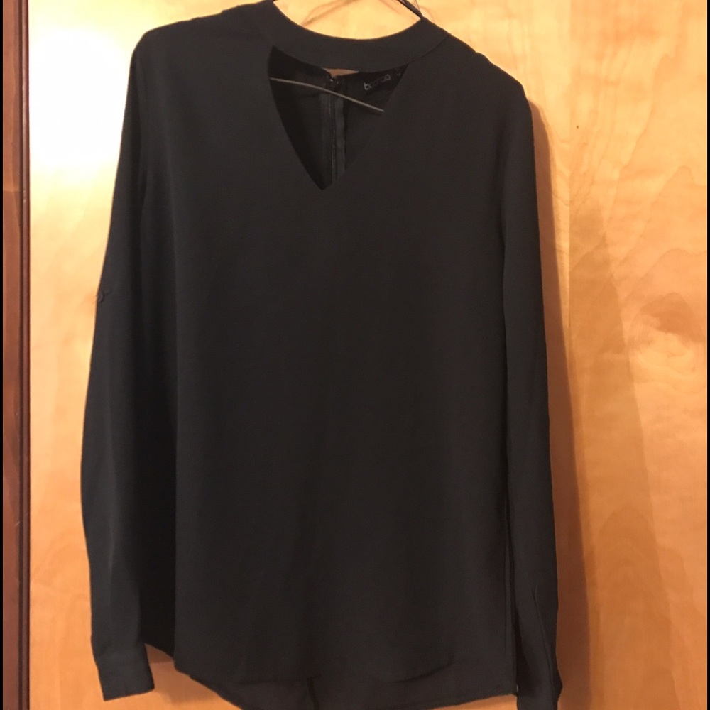 Black cut out blouse