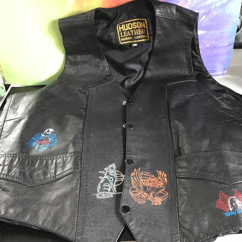 Hudson leather sz 58 Harley Davidson vest