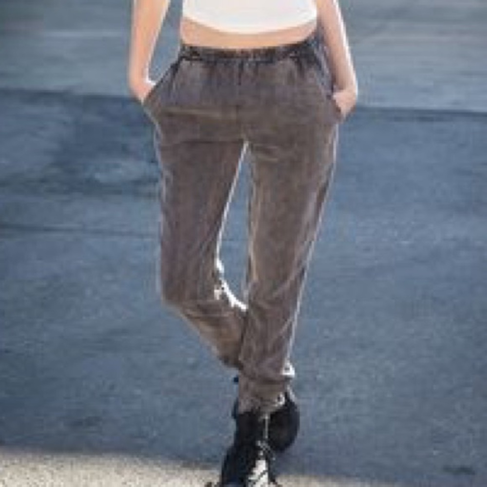 Gray stretch pants
