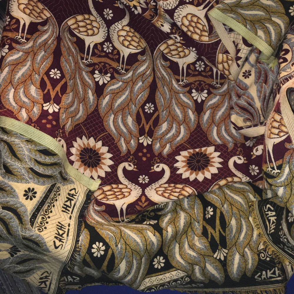 Throw blanket, Indian tapestry handmade textiles