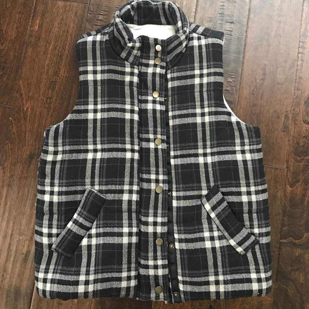 Anthropologie Black Hei Hei Plaid Vest