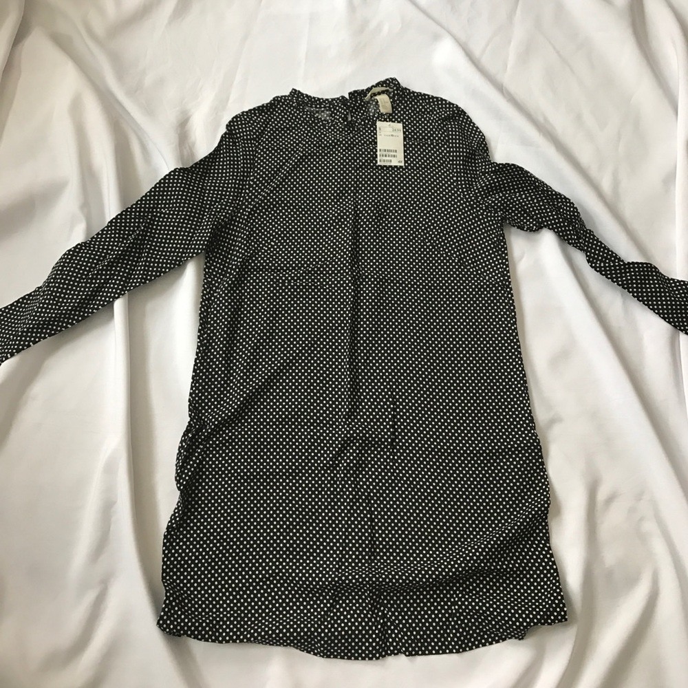 Black and white polka for mini dress