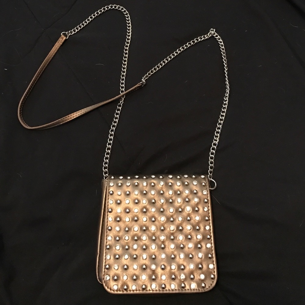 Rhinestone studded crossbody purse