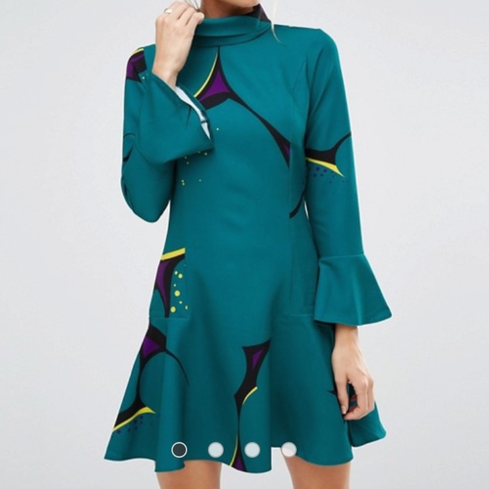 Closet Pep Sleeve Detailed Flare Dress - From ASOS