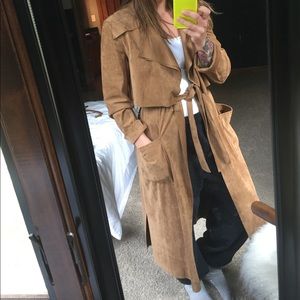 NWOT Asos suede trench coat