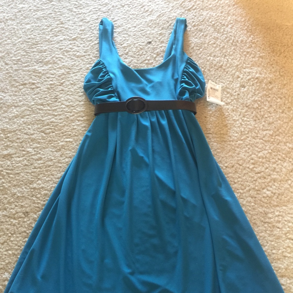 Women Midi dark turquoise dress.