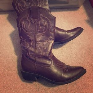 Brown cowboy boots