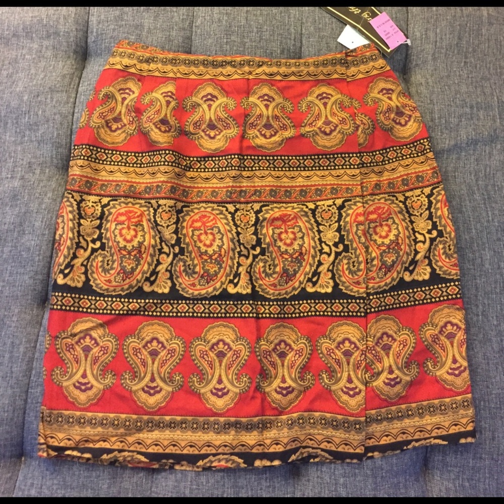 Beautiful paisley faux wrap skirt...