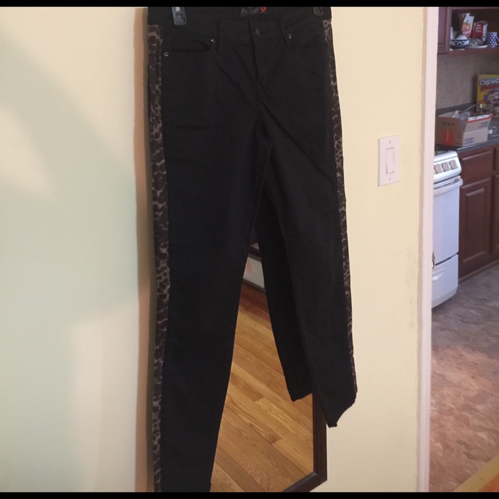 Black pants with Leopard on the sides