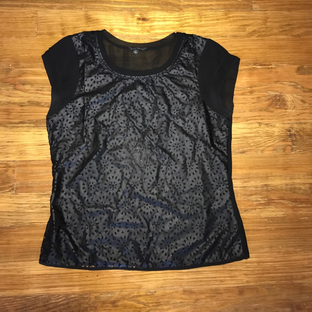 Black Leather Willi Smith Top