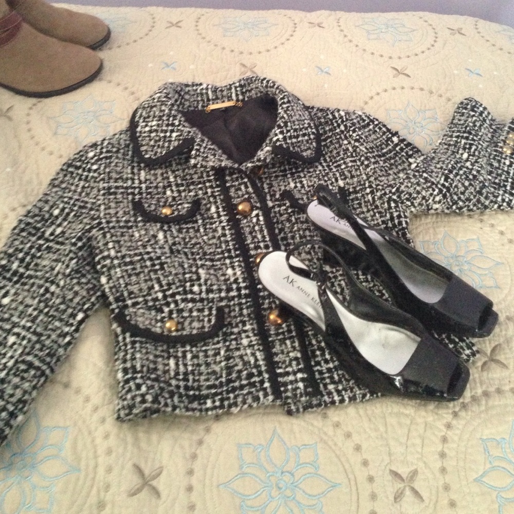 Express tweed blazer, Holiday chic!