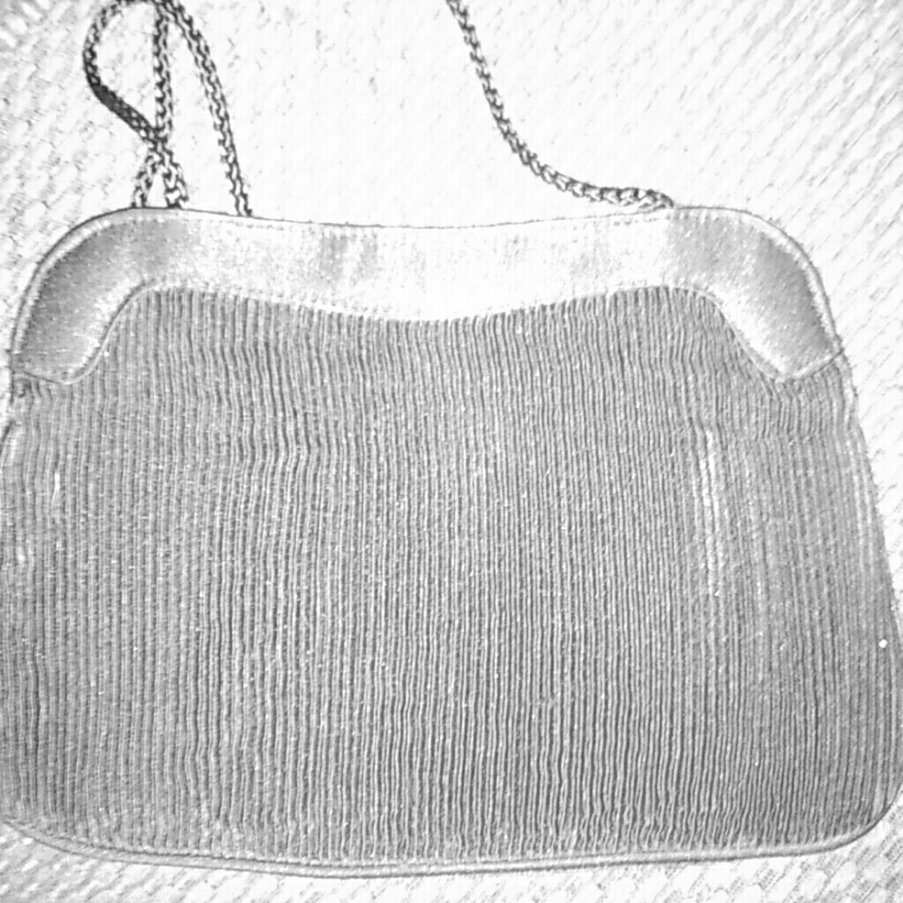 Black Pleated with strap purse