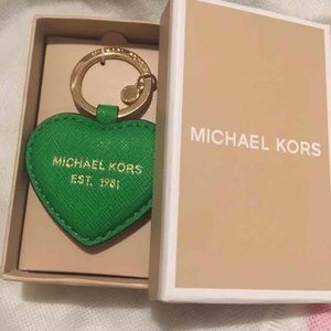 Green Authentic Michael Kors heart key chain