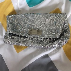 Victoria's Secret sequin silver clutch. Perfect!