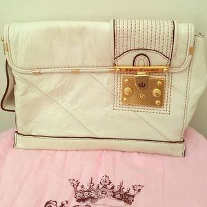 Juicy Couture white leather clutch.