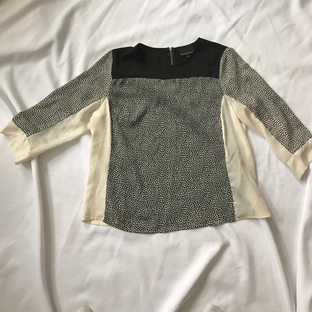 Dressy black and cream top