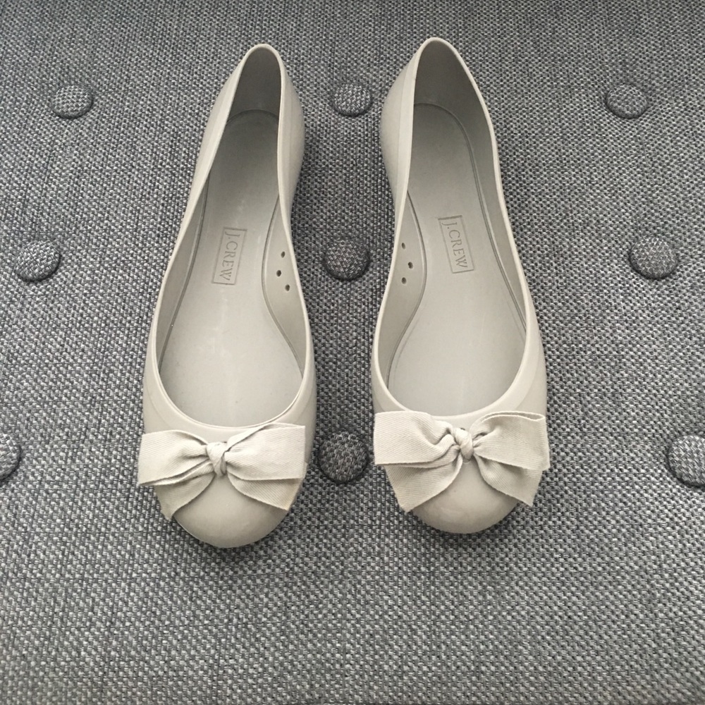 Like New J. Crew Rainy Day Flats Light Gray
