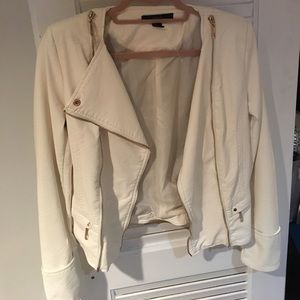 Off white leather jacket