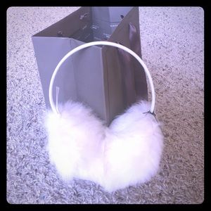 NWT never worn bcbgmaxazria furry white ear muffs