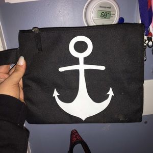 Black Anchor Makeup Bag