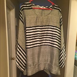 Black and White satin top