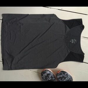 NIKE Lux Dri Fit  Tank, Sheer Grey + Black, SM