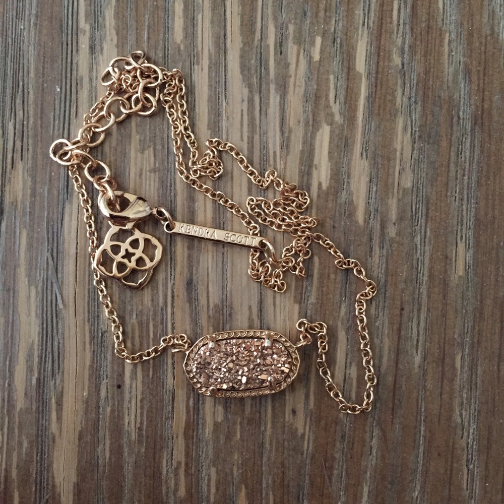 Kendra Scott rose gold drusy necklace