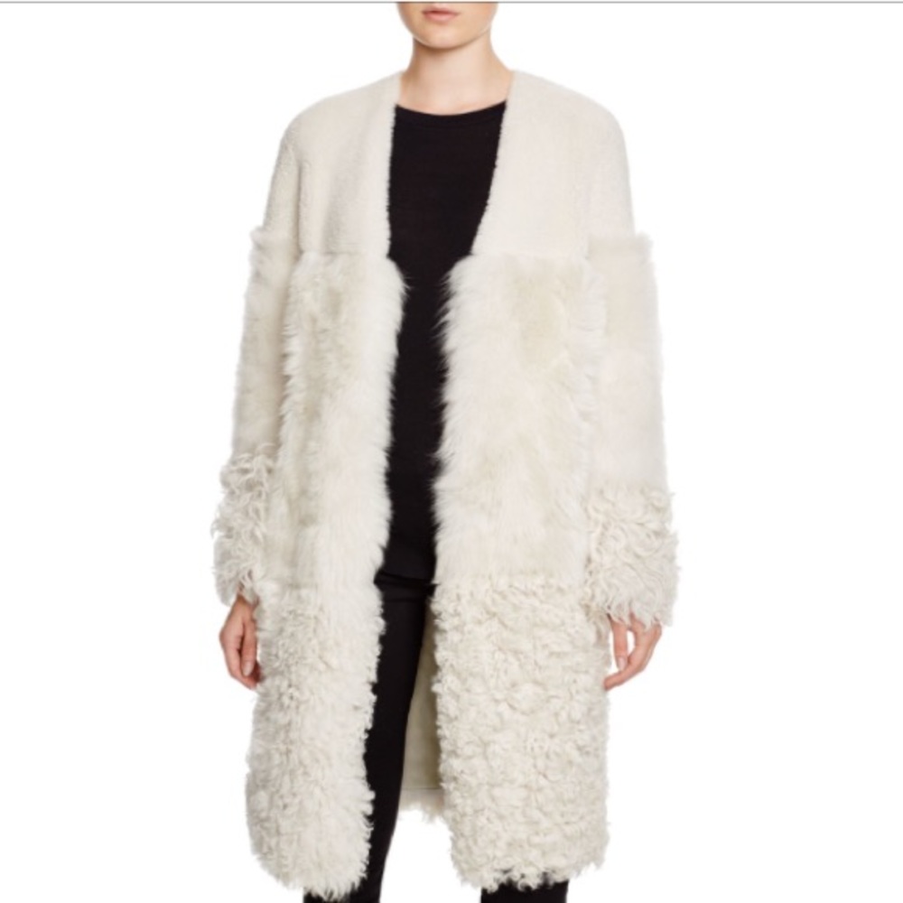 Whistles White Shearling Coat
