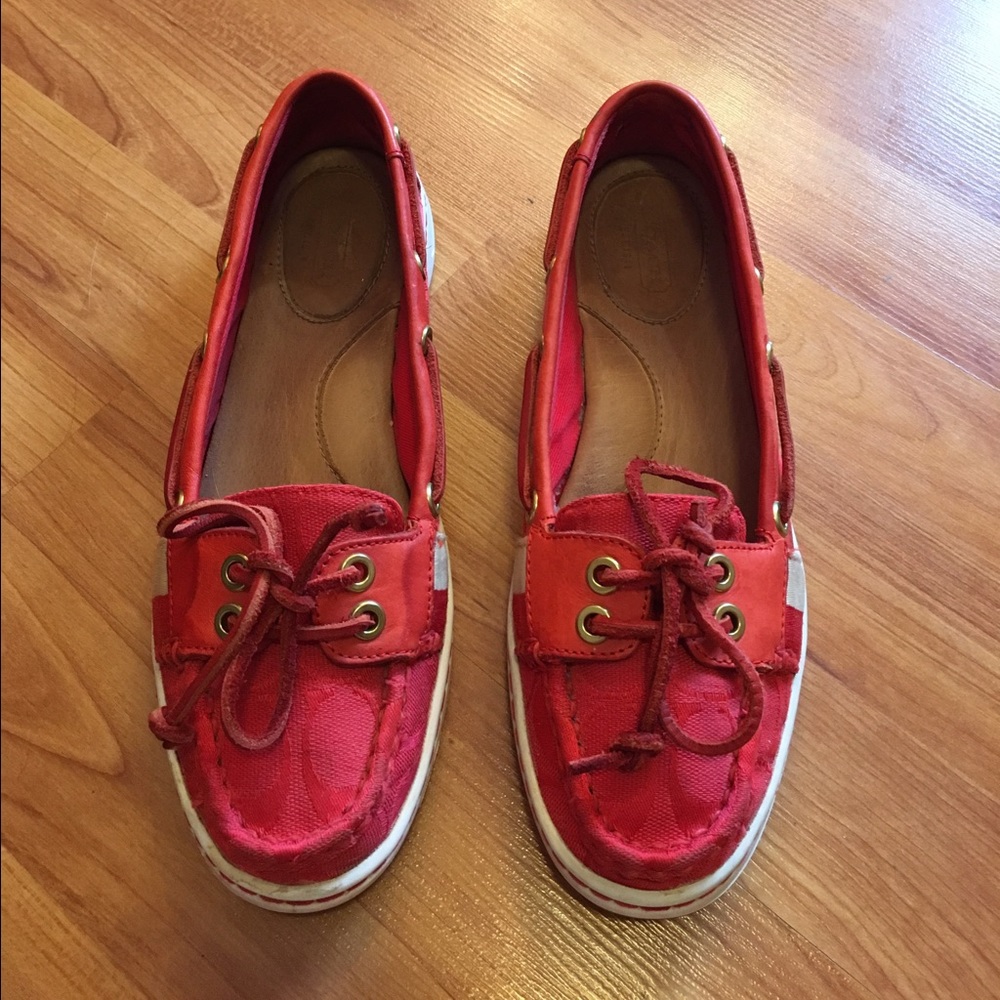 ❤RED COACH BOAT SHOES❤