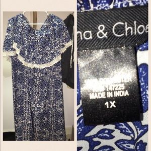 Blue patterned Maxi Dress