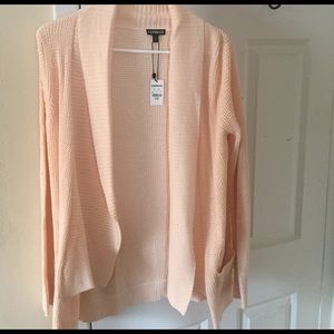 Express salmon pink cable knit cardigan - size M