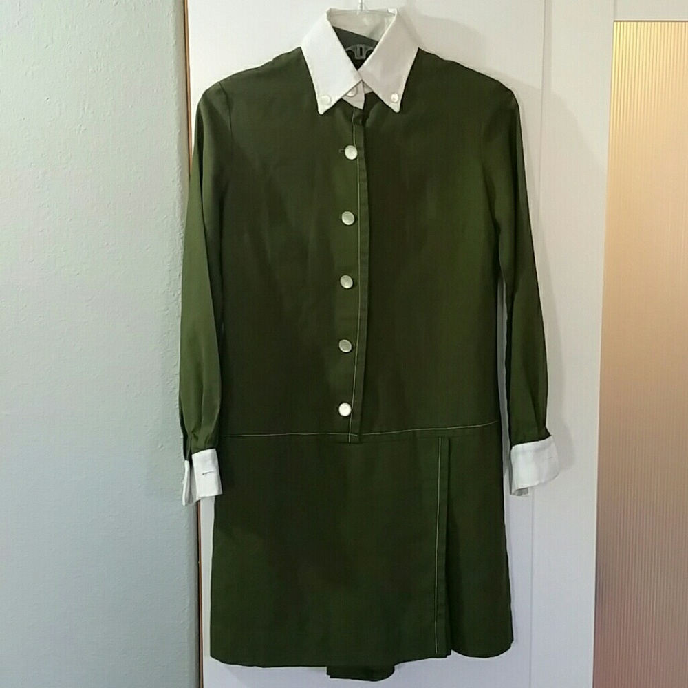 Vintage navy green mini romper