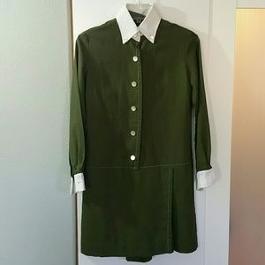 Vintage navy green mini romper