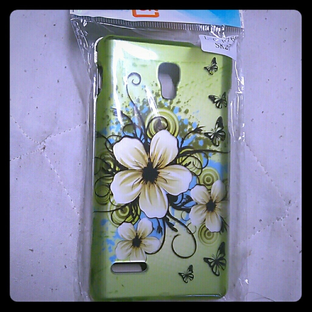 Green Flower and Butterfly LG phone case