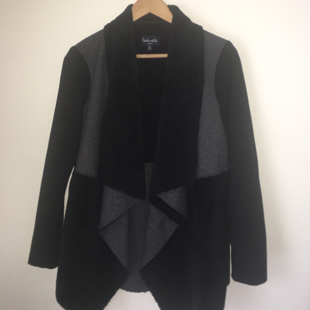 Splendid open front faux fur coat