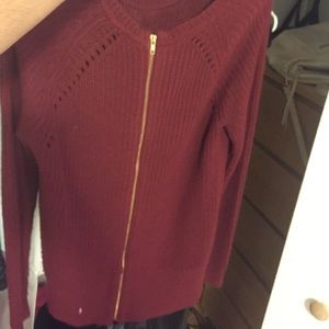 maroon high low sweater