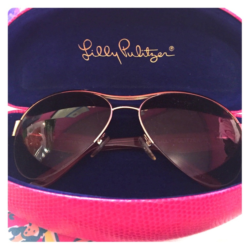 Lilly Pulitzer Aviator Sunglasses with Case