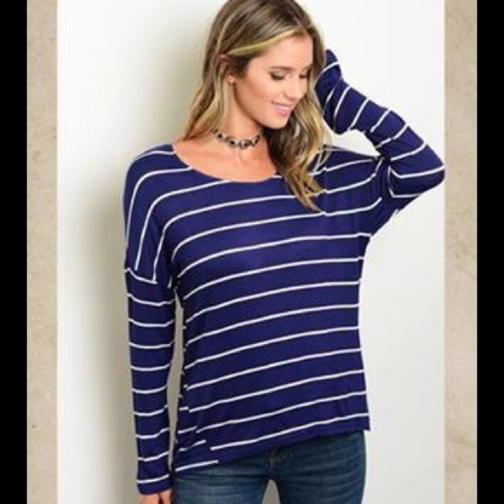 Blue and White Stripe Shirt