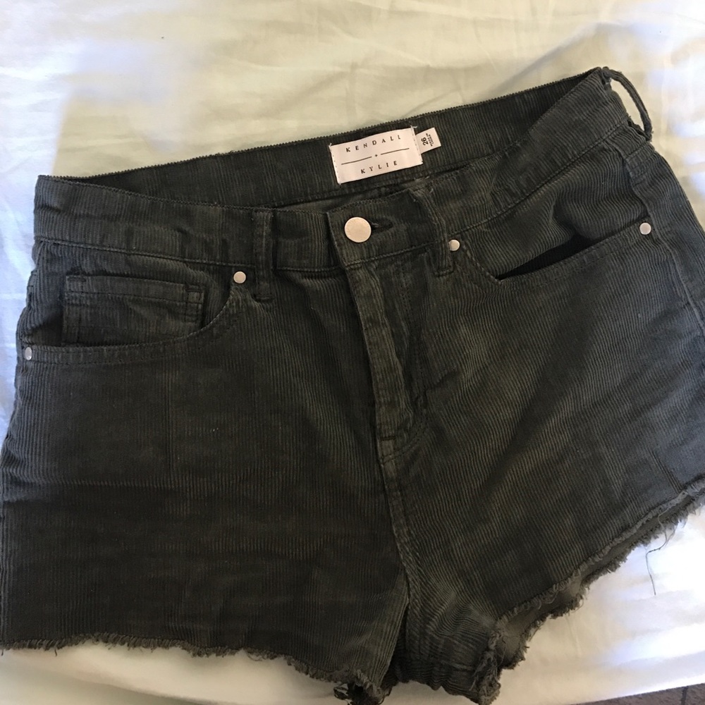 Kendall + Kylie Corduroy Green Shorts